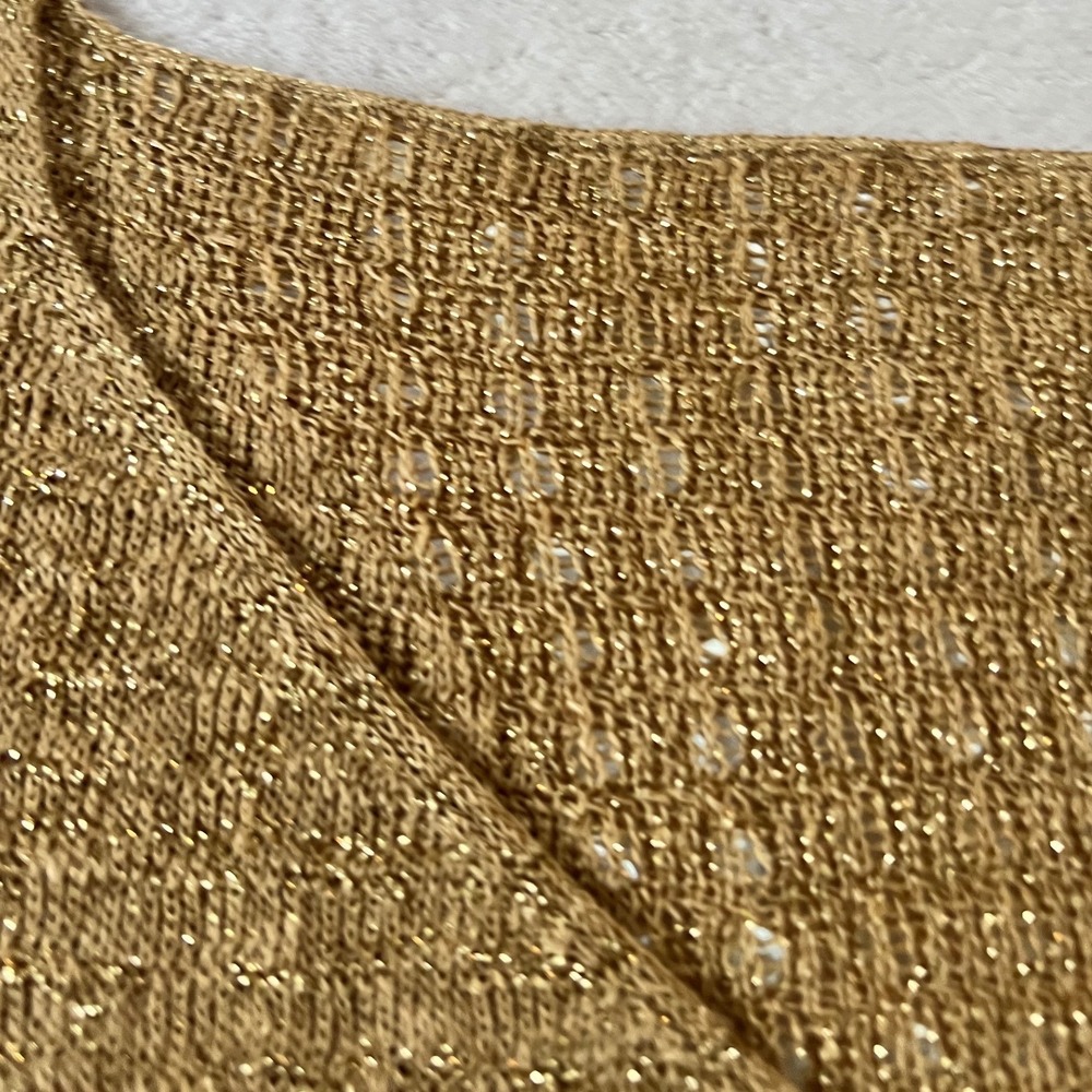 Dana Buchman Tank Top Gold Metallic Knit Sleeveless Plus 2X NWT - Picture 2 of 7